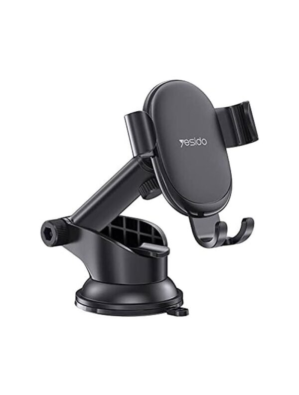 يسيدو C120 حامل هاتف تلسكوبي للسيارة يثبت على التابلوه بخاصية الجاذبية - أسود - Yesido C120 Gravity Mounted Car Telescopic Phone Holder - Black