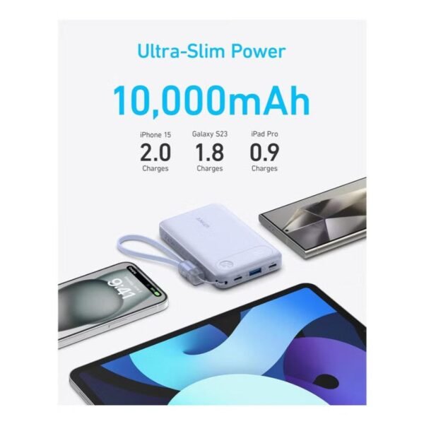 ⁦باور بانك أنكر 10000mAh – شحن سريع 22.5 واط - Anker Power Bank 10000mAh - Fast Charging 22.5W⁩ - الصورة ⁦4⁩