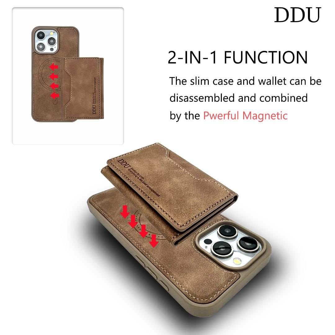 جراب جلد فاخر مغناطيسي مع محفظة كروت - Luxury leather magnetic case with card holder - الصورة 9