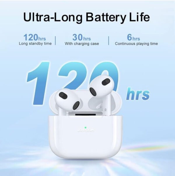⁦جوي روم JR-T03S Plus سماعة لاسلكية - أبيض - JOYROOM JR-T03S Plus Wireless Earbuds - White⁩ - الصورة ⁦2⁩