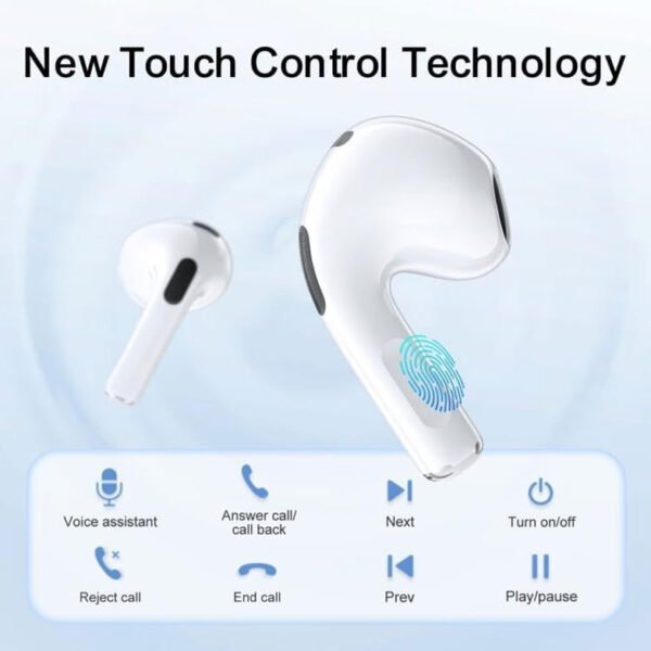 ⁦جوي روم JR-T03S Plus سماعة لاسلكية - أبيض - JOYROOM JR-T03S Plus Wireless Earbuds - White⁩ - الصورة ⁦3⁩