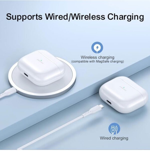 ⁦جوي روم JR-T03S Plus سماعة لاسلكية - أبيض - JOYROOM JR-T03S Plus Wireless Earbuds - White⁩ - الصورة ⁦4⁩