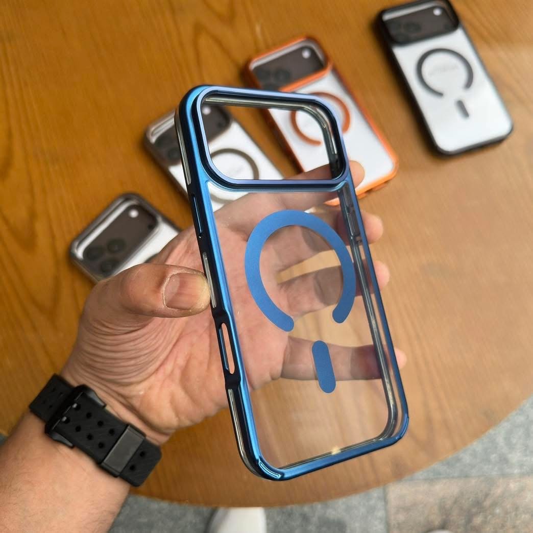 جراب ايفون شفاف MagSafe باطار معدني فاخر - Transparent iPhone MagSafe Case with Luxury Metal Frame - الصورة 7
