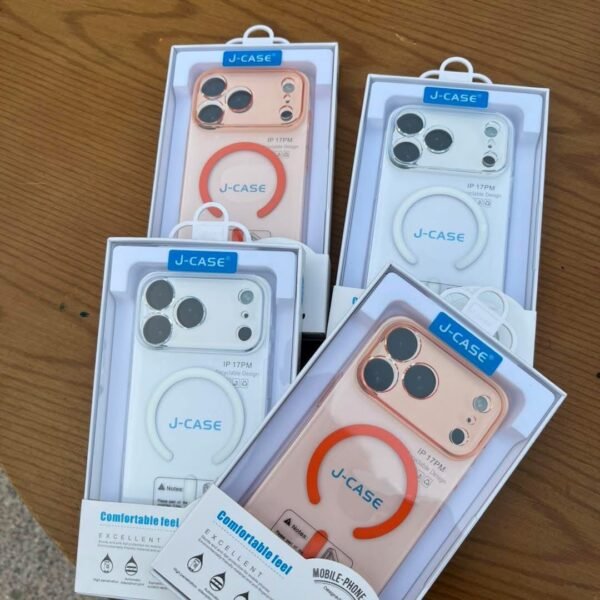 جراب ايفون J-CASE الشفاف يدعم الماج سيف - J-CASE Transparent iPhone Case Support MagSafe