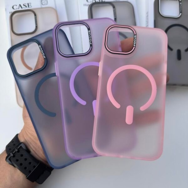جراب ايفون شفاف ماط ماج سيف - Transparent Matte iPhone MagSafe Case